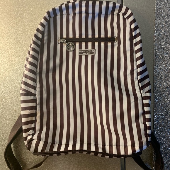 henri bendel Handbags - Henri Bendel Brown and White Striped Backpack